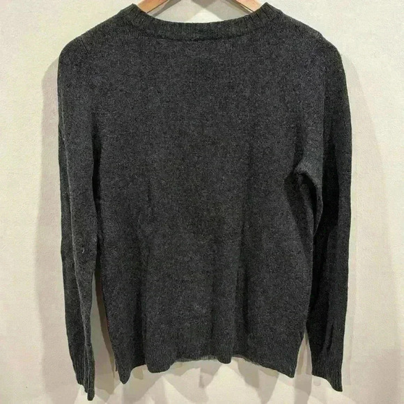 J. Crew Women’s Double Zip Merino Wool Blend Crewneck Sweater Black Gray Size S - Picture 9 of 9